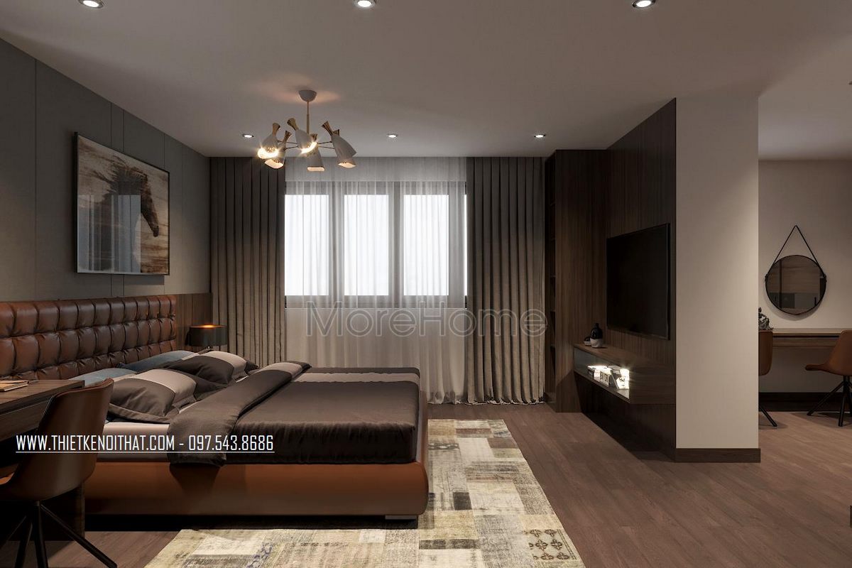 Thiết kế nội thất phòng ngủ biệt thự Ecopark Văn Giang 